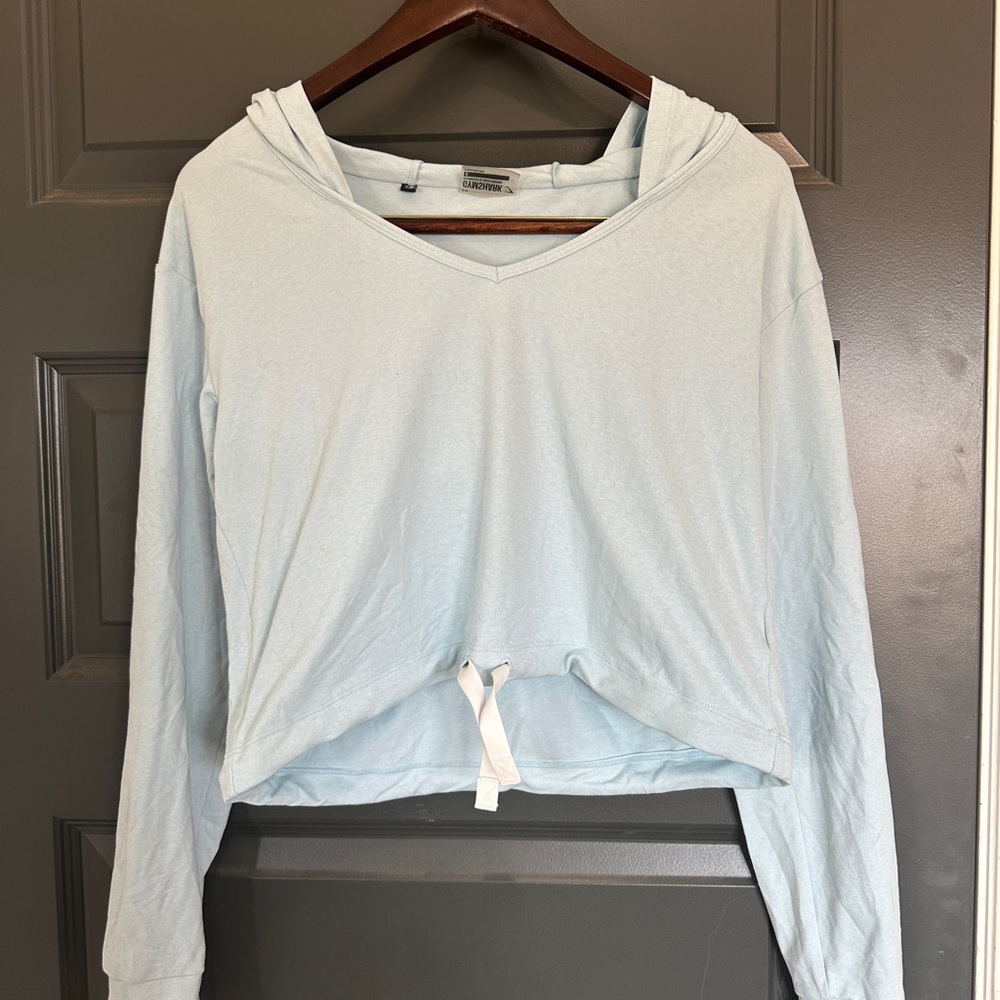 Gymshark blue cropped sweatshirt jacket